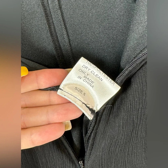 Tadashi Collection 100% Silk Chiffon Overlay Black Pants Women’s 6 Date Night - Picture 10 of 12